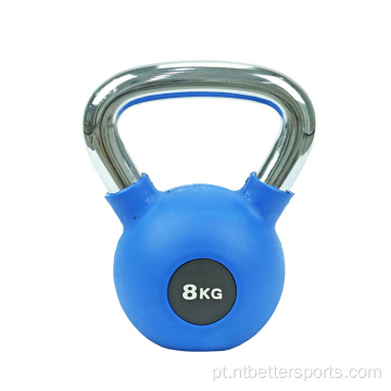 Kettlebell de borracha de borracha de ferro fundido revestido com vinil colorido